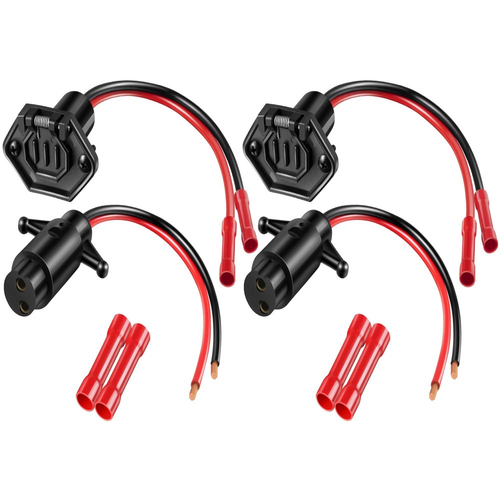 2 Set 12V Trolling Motor Plug and Receptacle Compatible with Minn Kota