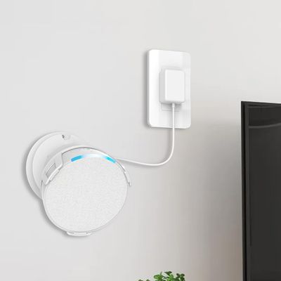 ALINUOYQ Wall Mount Rack for Echo Pop, Stand Mount with Integrated Cable Management, Space Saving Mini Speaker Holder