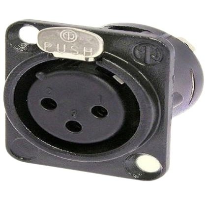 usbargainsound XLR Female Connector - 3-Pin Black/Gold Chassis Mount with Solder Cups