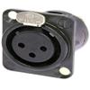 usbargainsound XLR Female Connector - 3-Pin Black/Gold Chassis Mount with Solder Cups view 1