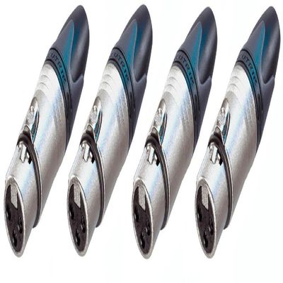 (4 Pack) NEUTRIK NC3FXX 3-Pin XLR Female Cable Mount Connector - Nickel Shell