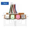 1pcs 2 USB PC Computer Case 6.8/7.4/7.8cm Front Panel USB Audio Port Mic Earphone Cables Near PC Audio Input and Output (Size : 0.65m, Color : Panel Length 7.4cm) view 2