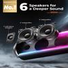 KEMIMOTO UTV Sound Bar 28 Inch ATV Soundbar 4X Subwoofers LED Party Lights Bluetooth Golf Cart Sound Bar 2X Tweeters Compatible with Polaris RZR Can-Am X3 Defender CFMOTO for 1.56"- 2.25" Roll Cage view 3