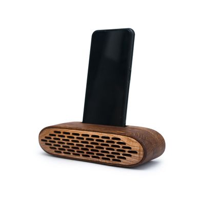 Wooden Phone Speaker Passive Sound Amplifier Smartpgone Stand Docking Station (Light)