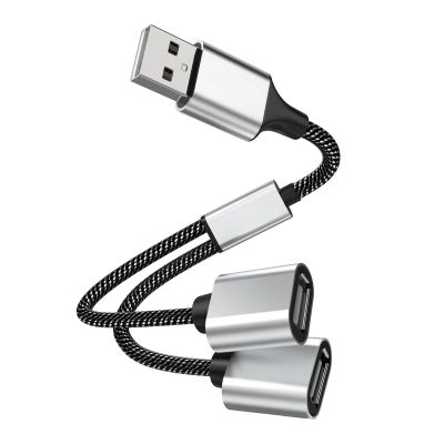 USB to 3 USB 2.0 HUB Dual 4Port Multi Splitter Adapter OTG USB Extension Power Data (Color : A to 2 USB 0.25m)