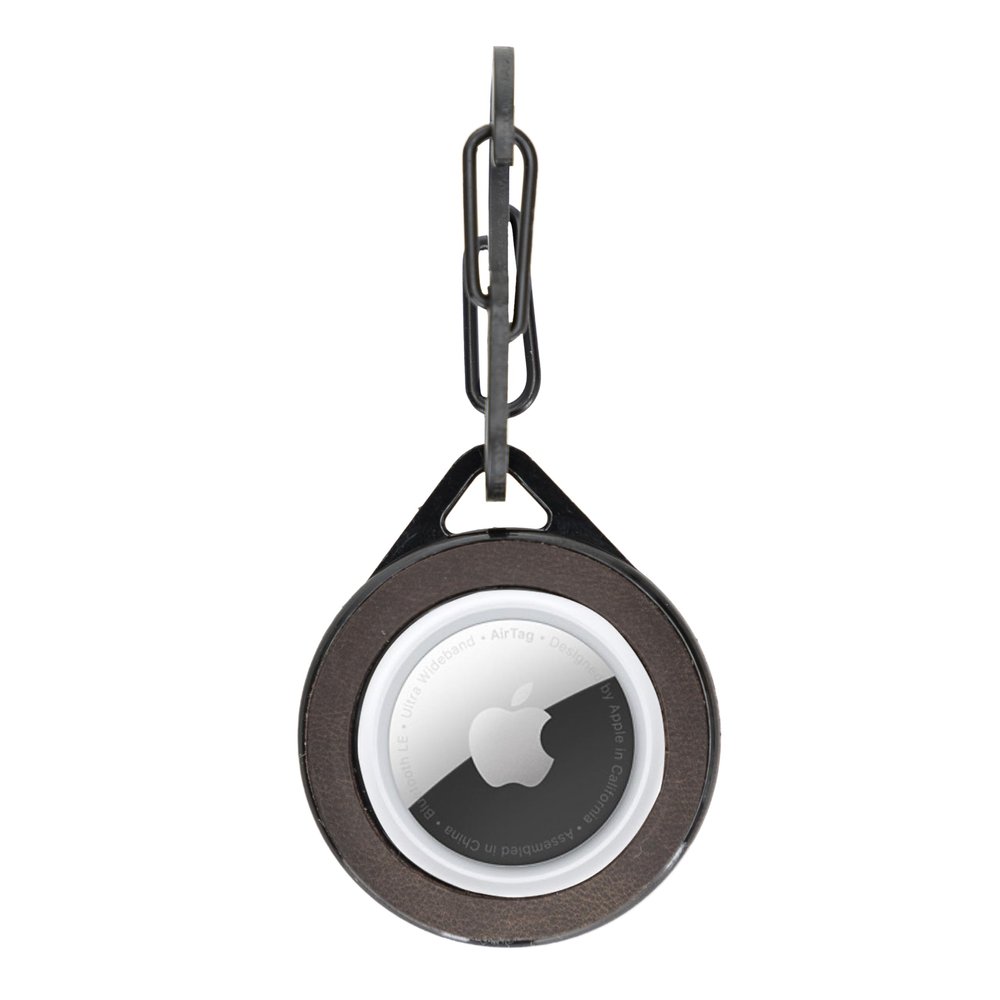 Keychain Compatible with Apple Airtag, Genuine Leather Keychain, Keyring for Air Tag, GPS Holder, Waterproof for Pets, Animals, Kids, Men and Women (TN3)
