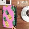 Case for 6.8'' Kindle Paperwhite (11th Generation,2021)+Paperwhite Signature Edition,360 Degree Rotating Swivel Stand Cover for Paperwhite E-Reader 6.8 Inch-Pineapples Pink backgound view 2