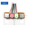 1pcs 2 USB PC Computer Case 6.8/7.4/7.8cm Front Panel USB Audio Port Mic Earphone Cables Near PC Audio Input and Output (Size : 0.65m, Color : Panel Length 6.8cm) view 2
