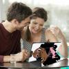 Case for 6.8'' Kindle Paperwhite (11th Generation,2021)+Paperwhite Signature Edition,360 Degree Rotating Swivel Stand Cover for Paperwhite E-Reader 6.8 Inch-Kawaii Black Girl with Crown view 4