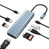 OBERSTER 9 in 1 USB C Hub, Docking Station with 4K@30Hz HDMI, 3 x USB 3.0, USB C 3.0 Data Transfer, USB 2.0, 100W PD, SD/TF Card Reader, Compatible with Laptop and Other Type C Devices view 1