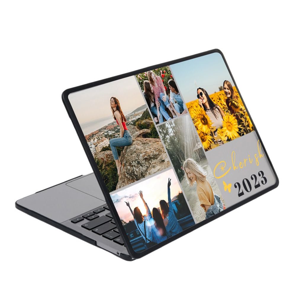LalatiFy Custom Image Text Case for MacBook Pro 13 inch (A2338 M2/M1 2020 2021 2022)(A2289 A2251 A2159 A1989 A1706 2016 2017 2018 2019 Touch Bar) A1708, Clear/Black Frame Hard Shell Cover