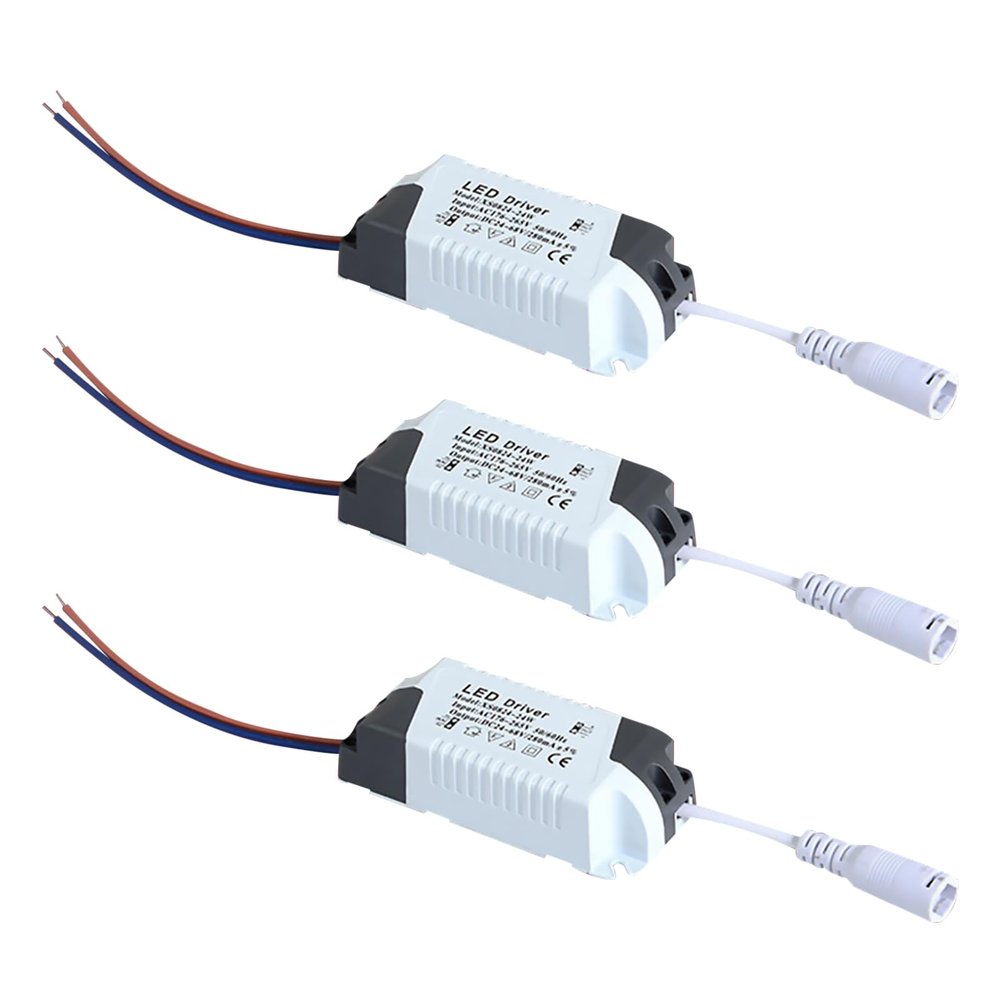 TECKEEN 3Pcs LED Power Supply, 18-24W Waterproof IP67 Volt DC Transformer for LED Strip Lights CCTV Camera