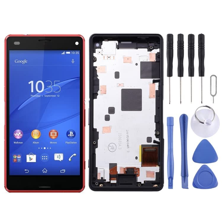 Daguys OEM LCD Screen for Sony Z3 Mini Compact Digitizer Full Assembly with Frame