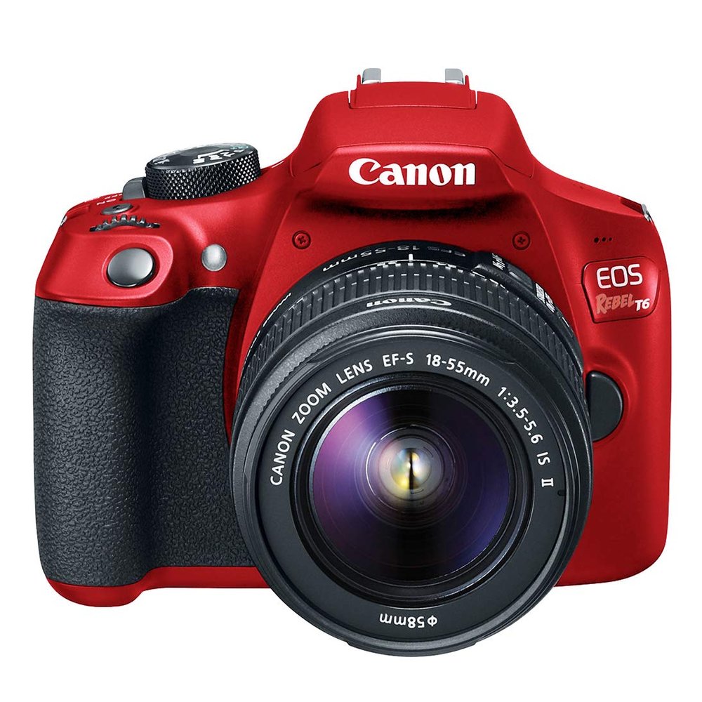 Canon EOS Rebel T6 Digital SLR Camera Kit with EF-S 18-55mm f/3.5-5.6 is II Lens (Limited Edition Red) (Renewed)
