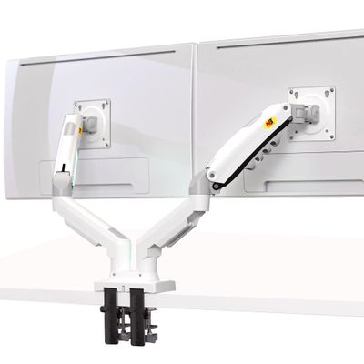 NB North Bayou Dual Monitor Desk Mount Stand Full Motion Swivel Computer Monitor Arm for Two Screens 17-27 Inch with 4.4~19.8lbs Load Capacity for Each Display F160-W