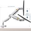 NB North Bayou Dual Monitor Desk Mount Stand Full Motion Swivel Computer Monitor Arm for Two Screens 17-27 Inch with 4.4~19.8lbs Load Capacity for Each Display F160-W view 3