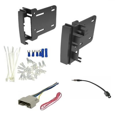 ASC Audio Double DIN Car Stereo Radio Install Dash Kit, Wire Harness, and Antenna Adapter for 2007-2017 Jeep Wrangler