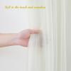 1010ft Cream White Tulle Backdrop Curtain with Lights String for Parites, Sheer Photo Curtain Backdrop Drapes for Wedding Party Photography Backgrounds view 3