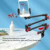 31in Adjustable Articulating Magic Arm 1/4 and 3/8 Screws, Flexible 360 Rotation Universal Camera Mount for LED Light/Monitors/Microphone Video Rig/Smartphones view 2