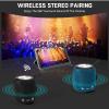 Bluetooth Speaker: Powerful Stereo Sound, IPX7 Waterproof, True Wireless Stereo Pairing, Portable Design, Latest Bluetooth V5.2 - Perfect for Amazon Fire HD 10 (2021), Beach, Home, Parties- Black view 4