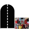 Aerdce Black Track Arch Stretchy Fabric Covers Round Top Arched Stand Backdrop Cover for Racing Party Birthday Baby Shower Decoration Banner(Cover and Stand) view 1