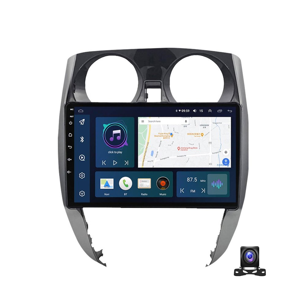 Android 11 Car Stereo with 720P Backup Camera 9 Inch Touch Screen Car Radio MP5 Multimedia Player for Nissan Note 2012~2019 Car Audio Support Carplay/Android Auto/DSP/RDS/FM,Y3s 4g+64g