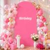 6.6FT Fuchsia Arch Backdrop Cover - Polyester Fitted Wedding Arch Stand Covers Round Top Chiara Arch Backdrop Cover for Birthday Party Banquet Photo Background Decoration view 1