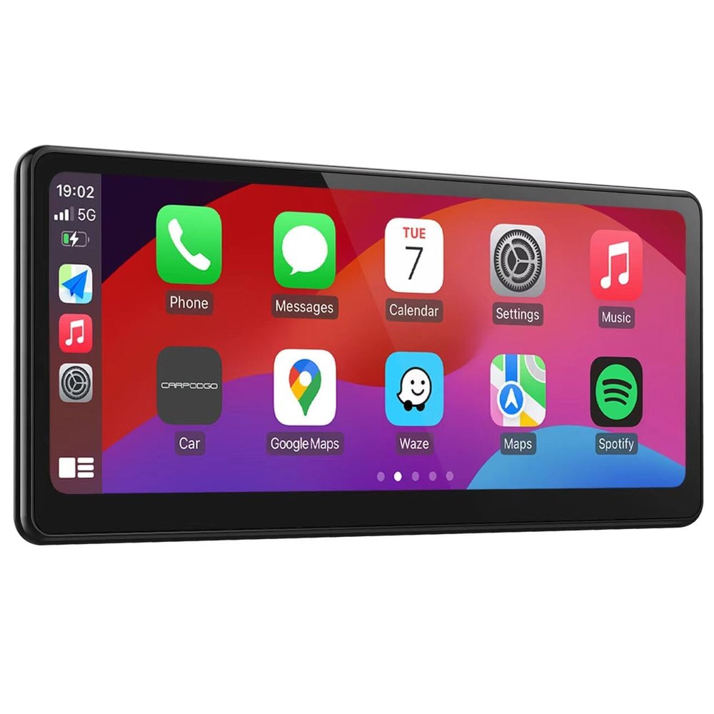 [2026 Fully Laminated Screen] CarpodGo T3 Pro Portable 60fps Wireless Carplay Android Auto,8.9 Inch 1920 * 720 IPS Touch Screen Car Stereo,Display-Only BT Mode Supports Steering Wheel Controls