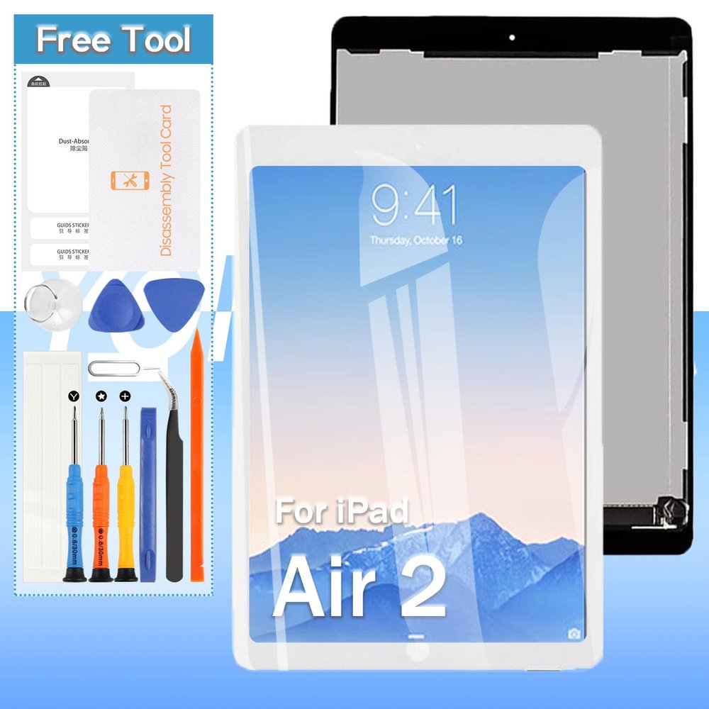 Yondista LCD Touch Screen Assembly Replacement for iPad Air 2 A1566 A1567-9.7'' | White | Includes Opening Tools & Screen Protector
