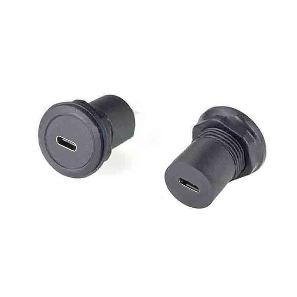 GXMRHWY USB C Jack to USB C Jack Round Panel Mount Coupler Adapter USB Connection 1PCS