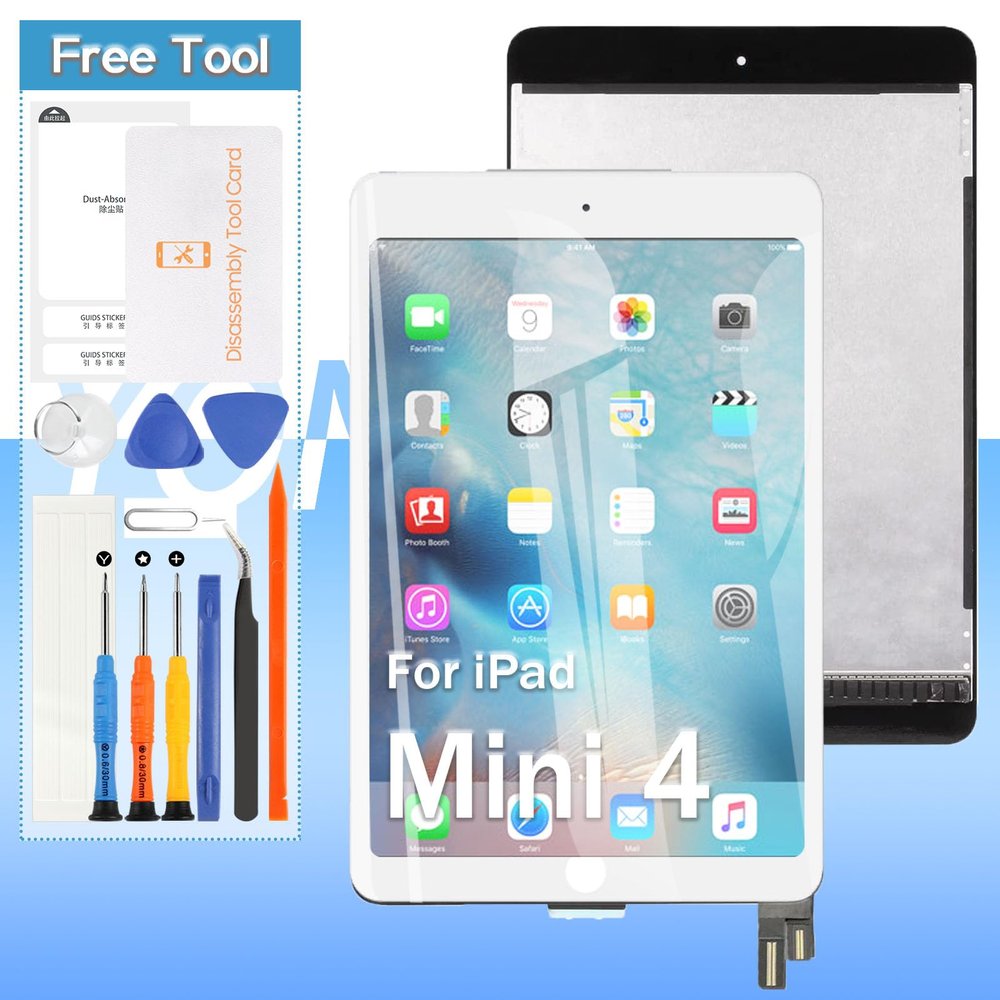 Yondista LCD Touch Screen Assembly Replacement for iPad Mini 4 A1538 A1550-7.9'' | White | Includes Opening Tools & Screen Protector