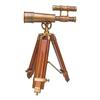 Vintage Brass Telescope 10 Inch Double Barrel and Wooden Tripod Stand Telescope for Watching Camping Collectible Item view 2