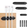 6 Pcs Cable Tidy Clips Black with Ties view 1