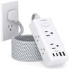 10 Ft Power Strip Surge Protector - One Beat 6 Widely Outlets with 4 USB Ports(2 USB C), 3 Sided Outlet Extender, Flat Plug Extension Cord, Wall Mount Power Strip for Home Office Travel College Dorm view 1