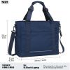 mygreen Laptop Tote Bag, Middle Size Computer Messenger Teacher Bag with 15.6 inch Padded Laptop Sleeve Dark Blue view 4