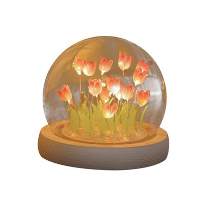 DIY Night Light Decor, Handmade Furniture Lamp with Simulation Flower Design, for Bedroom, Nightstands, Kids, Girls, Couples, Friends