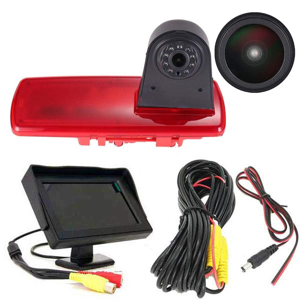 1280 * 720 Pixel Super HD Night Vision Brake Light Reversing Camera Replacement for Fiat Talento Bus Kasten 296 R9M GM 408 413 452/Opel Vauxhall Vivaro B Combi Kasten Turbo FWD X82 Van Box MK2