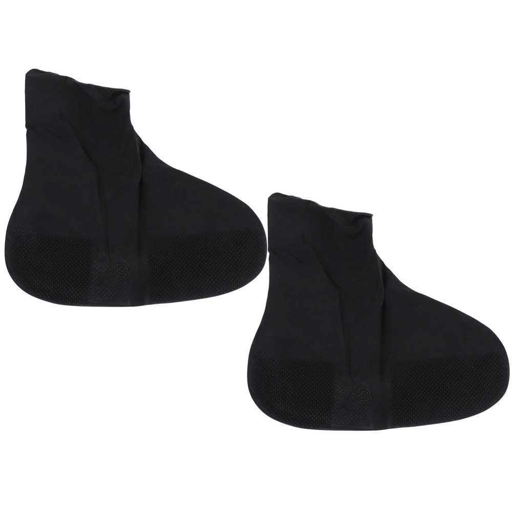 Cabilock 1pair Reusable Boot Cover High- Shoes Protector for Hiking Non-Slip Wear-Resistant Black Latex Fits