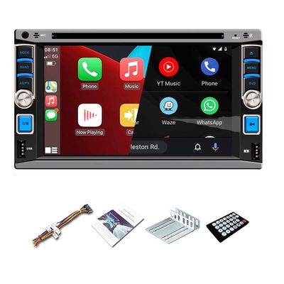 Carplay Android Auto Car DVD Radio Player,2 Din 6.2 Inch in-Dash Car Stereo HD Touch Screen AV Receiver,CD/AM/FM,Bluetooth,Mirror Link,AUX/USB/EQ,SWC,MP3,RDS Car Radio