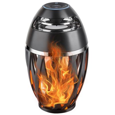 Tioneger Flame Outdoor Bluetooth Speaker, LED Table Lamp with Flame Light, Portable Wireless Waterproof LED Flickers Speaker with Handle, Gifts for Men (A1)