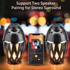 Tioneger Flame Outdoor Bluetooth Speaker, LED Table Lamp with Flame Light, Portable Wireless Waterproof LED Flickers Speaker with Handle, Gifts for Men (A1) view 2