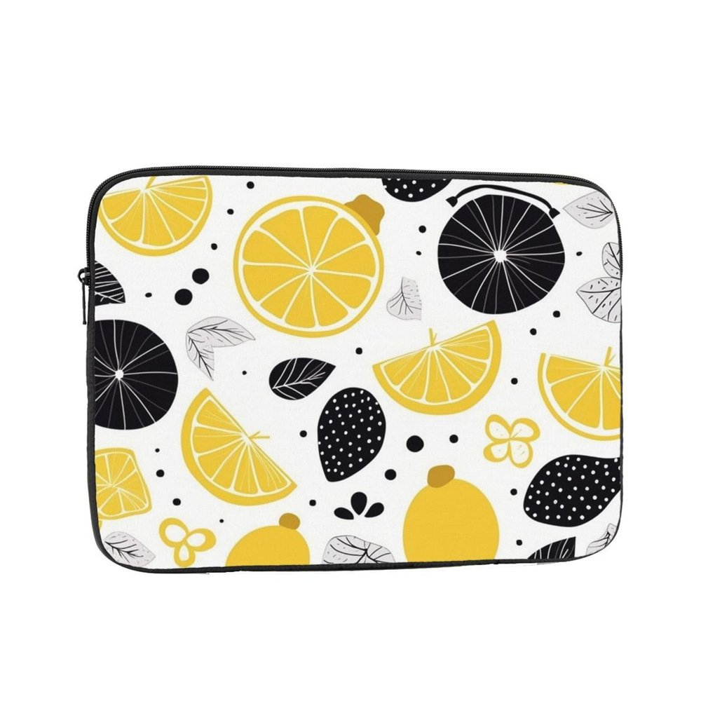 Lemon with On Black and White Print Laptop Sleeve Shockproof Laptop Case Durable Laptop Bag Computer Cover for Most Computers
