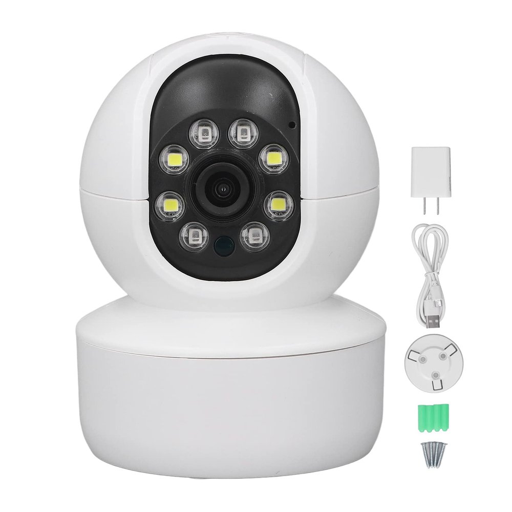 Indoor WiFi Security Camera, Dual-Light Night Vision, 2MP Detail, Two-Way Audio, Versatile 100-240V US Plug