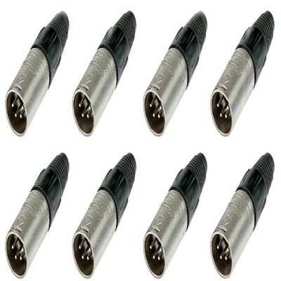 8 Genuine Neutrik NC4MX XLR 4Pole Male Cable Connector Nickel w/Silver Contact