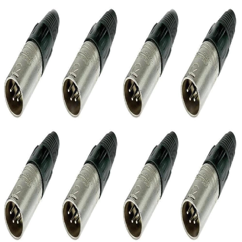 8 Genuine Neutrik NC4MX XLR 4Pole Male Cable Connector Nickel w/Silver Contact