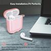 Aircawin for Airpods Case Clear,Shockproof Clear for Airpod Case Cover,Full Protective Soft TPU Drop Protection Accessories with Keychain for AirPods 2 & 1 for Women Girls Men-Pink view 2