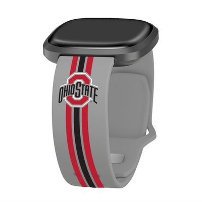 Affinity Bands Ohio State Buckeyes HD Watch Band Compatible with Fitbit Versa 3 & Sense 1 (Long Gray Stripes)