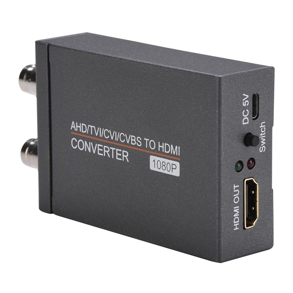 AHD/TVI/CVI/CVBS to HDMI Converter Adapter, Support 720P, 1080P, 3MP, 4MP, 5MP, 8MP Full HD 4K Video Converter Adapter for Converting Belt Ring