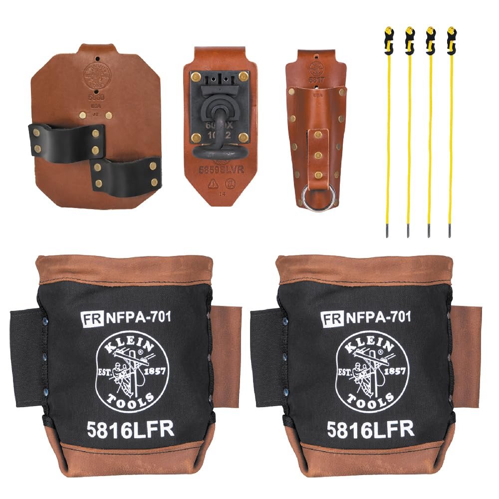 Klein Tools 5800HRN Tool Holder Set for Iron Worker Tools, Spud Wrench, Connecting Bar, Bull Pin Holders, (4) Tension Straps, (2) Bolt Bags