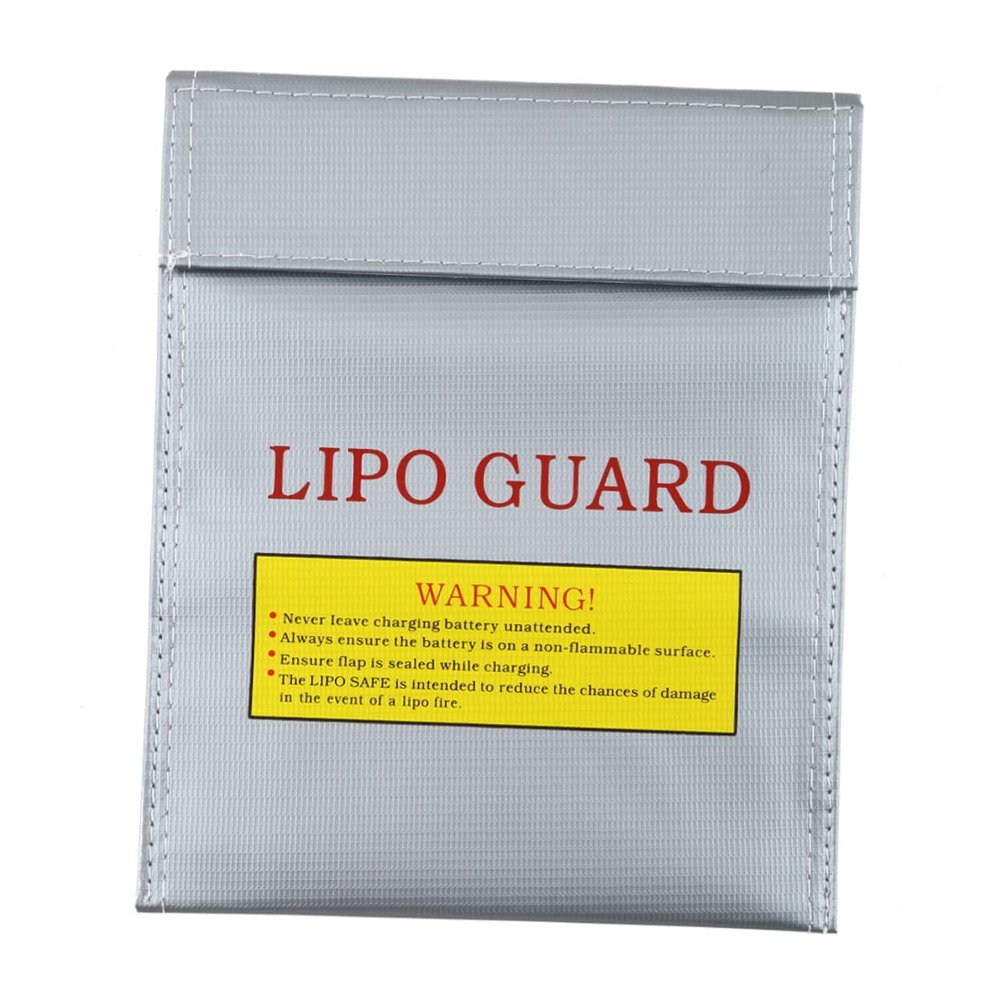 KOMBIUDA Grey Fireproof Lipo Bag Safe Charging Protective Pouch for Lipo Packs Design for Home and Workshop Safety